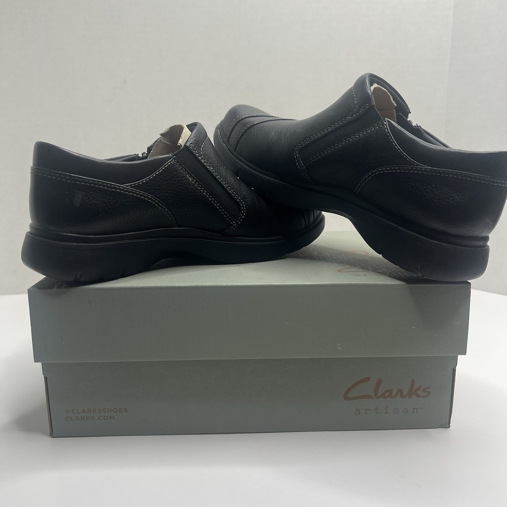 Clarks Artisan Certina Pure Womens 6 M Black Leather Loafers 261798164035